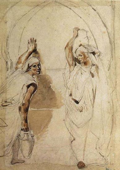 Eugene Delacroix Two Women at the Well Germany oil painting art